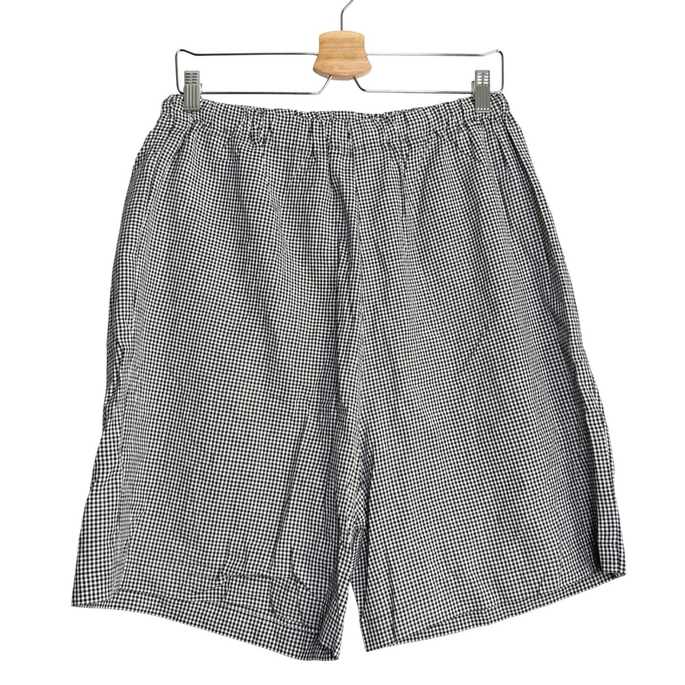 Motherhood Maternity Shorts Womens M Black White Gingham Cotton Elastic Waist